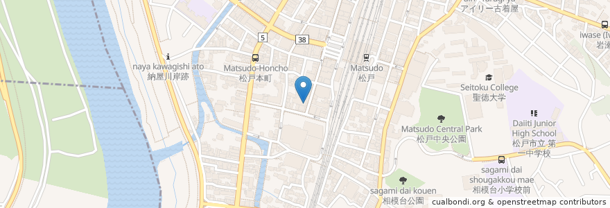 Mapa de ubicacion de 野村証券 en 日本, 千葉県, 松戸市.