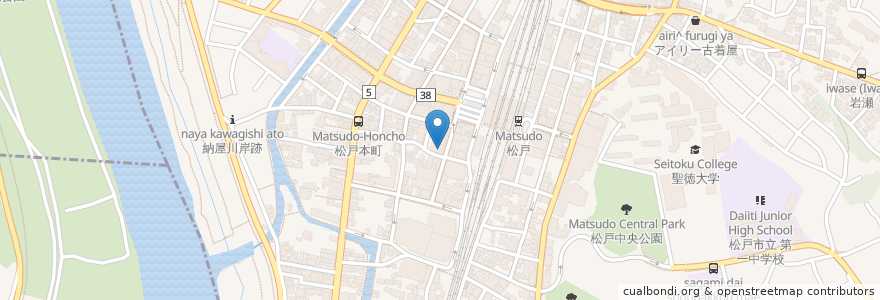Mapa de ubicacion de 中央三井信託銀行 en Japan, Präfektur Chiba, 松戸市.