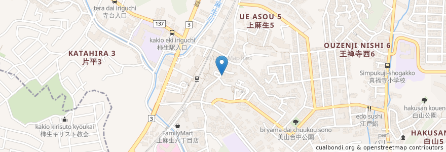 Mapa de ubicacion de セイジョー en 日本, 神奈川県, 川崎市, 麻生区.