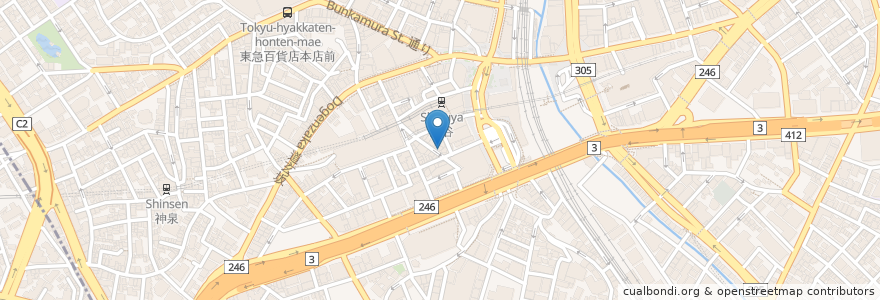 Mapa de ubicacion de 博多天神 en Japão, Tóquio, 渋谷区.