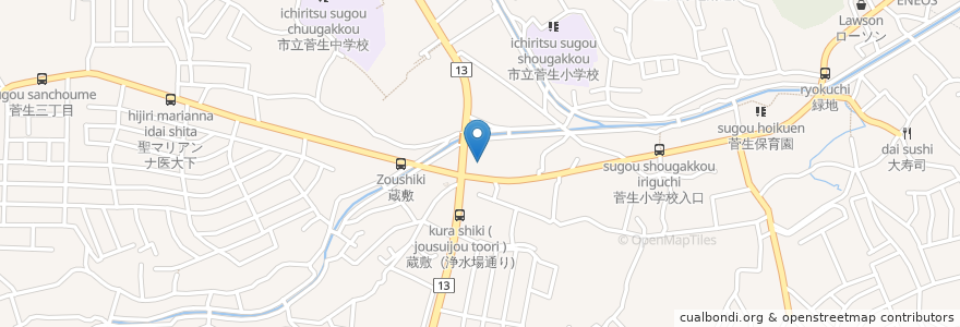 Mapa de ubicacion de JAセレサ川崎　 en Japón, Prefectura De Kanagawa, Kawasaki, 宮前区.