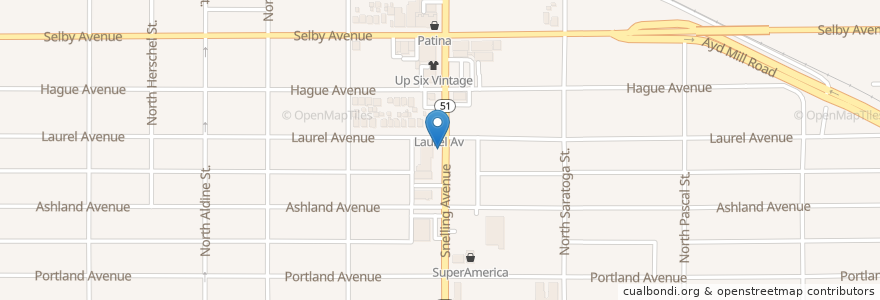 Mapa de ubicacion de Laurel Ave. en ایالات متحده آمریکا, مینه‌سوتا, Ramsey County, St. Paul.