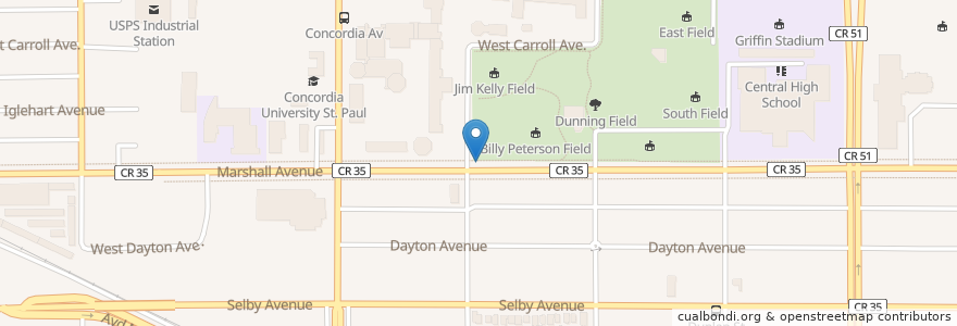 Mapa de ubicacion de Syndicate Street en Estados Unidos De América, Minnesota, Ramsey County, St. Paul.