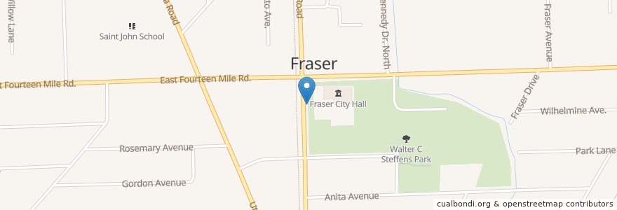 Mapa de ubicacion de Fraser Public Safety en United States, Michigan, Macomb County, Fraser.