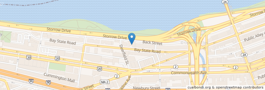 Mapa de ubicacion de Shelton Dining Hall en United States, Massachusetts, Suffolk County, Boston.