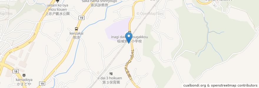 Mapa de ubicacion de 有の実 en 日本, 東京都, 稲城市.