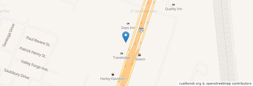 Mapa de ubicacion de Denny's en Vereinigte Staaten Von Amerika, Texas, Bell County, Temple.