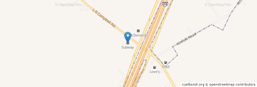 Mapa de ubicacion de Subway en ایالات متحده آمریکا, تگزاس, Ellis County.
