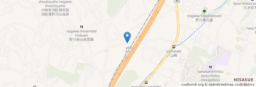 Mapa de ubicacion de ほたる en 日本, 神奈川県, 川崎市.