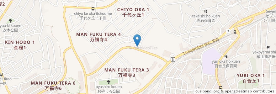 Mapa de ubicacion de ペットビレッジ en Japan, Präfektur Kanagawa, 川崎市, 麻生区.