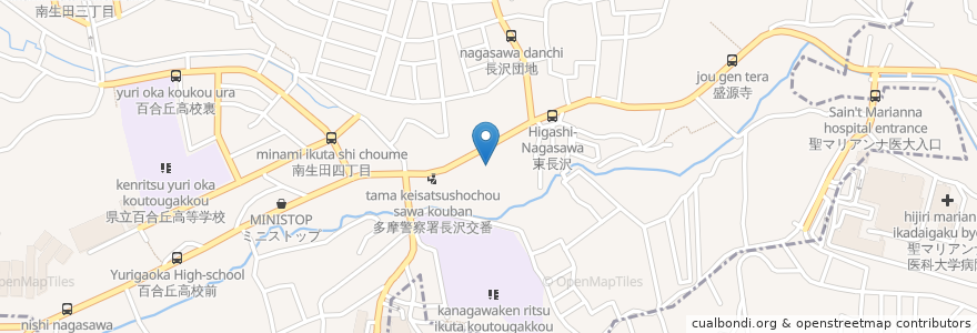 Mapa de ubicacion de ほっともっと川崎長沢店 en Japon, Préfecture De Kanagawa, Kawasaki, Tama-Ku.