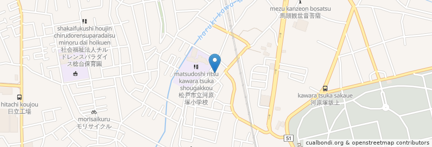 Mapa de ubicacion de 本勝寺 en Япония, Тиба, 松戸市.