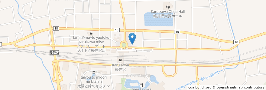Mapa de ubicacion de まるぼん en Jepun, 長野県, 北佐久郡, 軽井沢町.