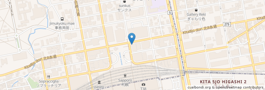 Mapa de ubicacion de 北海道銀行 en Japon, Préfecture De Hokkaidō, 石狩振興局, 札幌市, 北区.