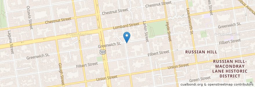 Mapa de ubicacion de Polk & Greenwich (on-street) en アメリカ合衆国, カリフォルニア州, サンフランシスコ, San Francisco.