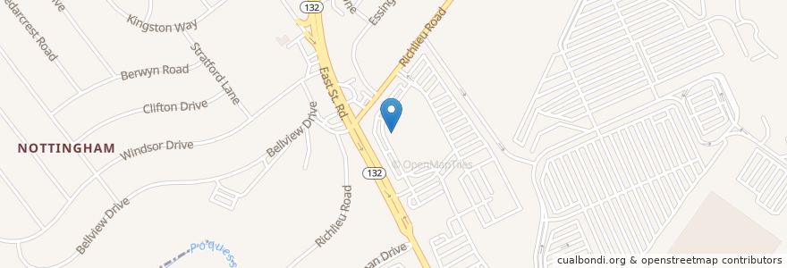 Mapa de ubicacion de T.G.I. Fridays en 미국, 펜실베이니아, Bucks County, Bensalem Township.