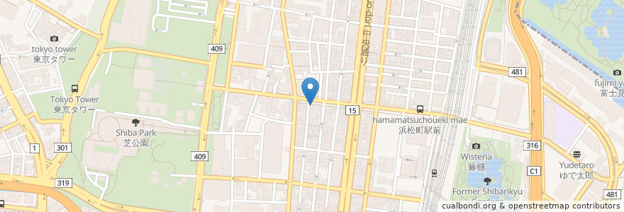 Mapa de ubicacion de 薬CREATE en Japan, Tokio, 港区.