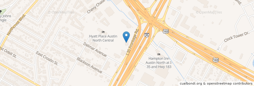 Mapa de ubicacion de Applebee's Neighborhood Grill & Bar en Estados Unidos De América, Texas, Travis County, Austin.