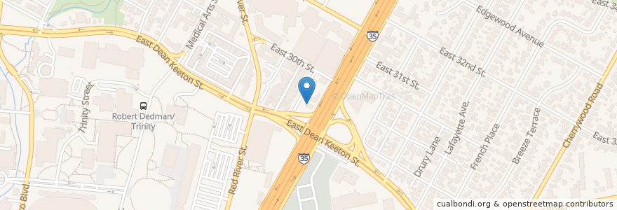 Mapa de ubicacion de Aster's Ethiopian Restaurant en Estados Unidos Da América, Texas, Travis County, Austin.
