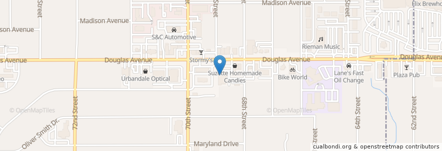 Mapa de ubicacion de Suzy Q's Lounge en 미국, 아이오와, Polk County, Urbandale.