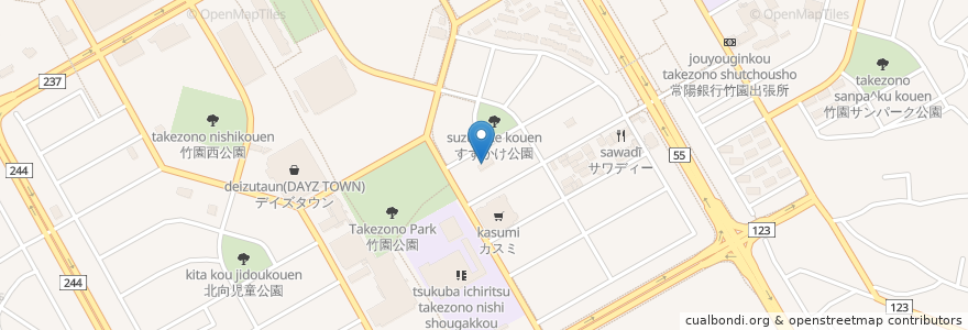 Mapa de ubicacion de 蕎麦一 en Japonya, 茨城県, つくば市.