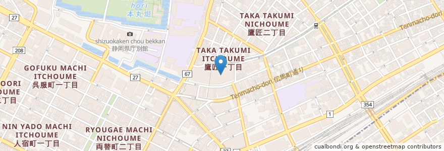 Mapa de ubicacion de しずてつジャストライン新静岡ターミナル en Japón, Prefectura De Shizuoka, 静岡市, 葵区.