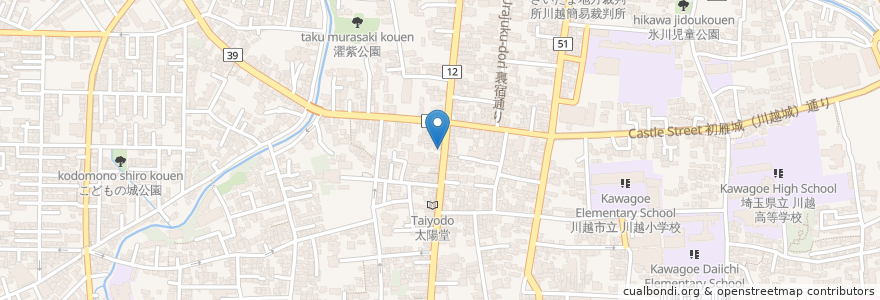 Mapa de ubicacion de えぷろん亭 en Giappone, Prefettura Di Saitama, 川越市.