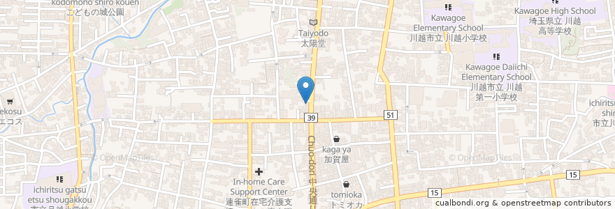 Mapa de ubicacion de 保刈歯科委員 en 日本, 埼玉県, 川越市.