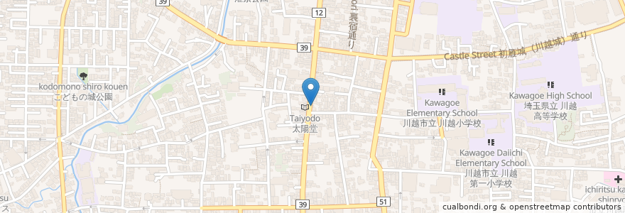 Mapa de ubicacion de 大和屋カフェ en Japón, Prefectura De Saitama, 川越市.