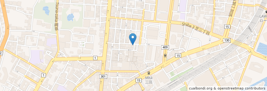 Mapa de ubicacion de ひもの屋 en 일본, 도쿄도, 미나토.