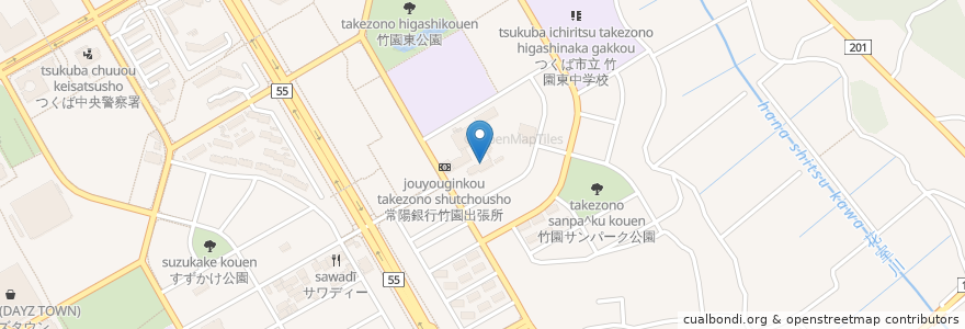 Mapa de ubicacion de 鮨司　吉竹 en 일본, 이바라키현, つくば市.