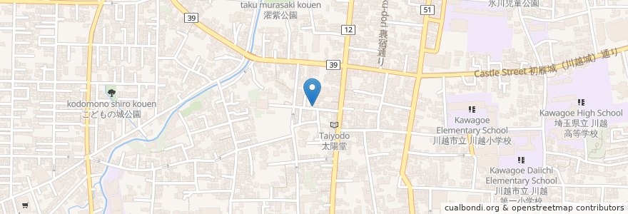 Mapa de ubicacion de コーヒー亀之助商店 en Japón, Prefectura De Saitama, 川越市.