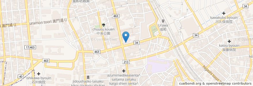 Mapa de ubicacion de CoCo壱番屋 en 日本, 埼玉县, 埼玉市, 浦和区.