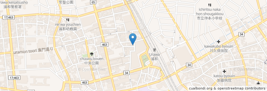 Mapa de ubicacion de てんや en Japão, 埼玉県, さいたま市, 浦和区.