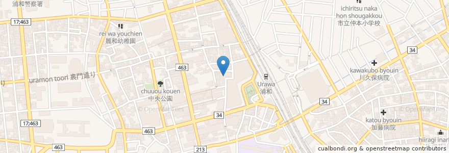 Mapa de ubicacion de 三峯秋葉両社 en 日本, 埼玉県, さいたま市, 浦和区.