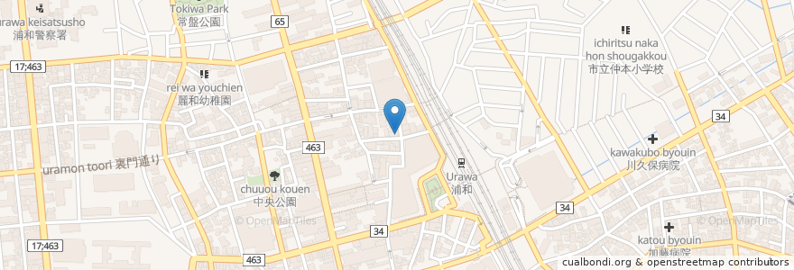 Mapa de ubicacion de マクドナルド en 日本, 埼玉县, 埼玉市, 浦和区.