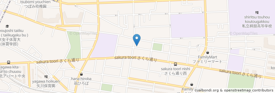 Mapa de ubicacion de 富士見台地域 防災センター en Япония, Токио, Кунитати.