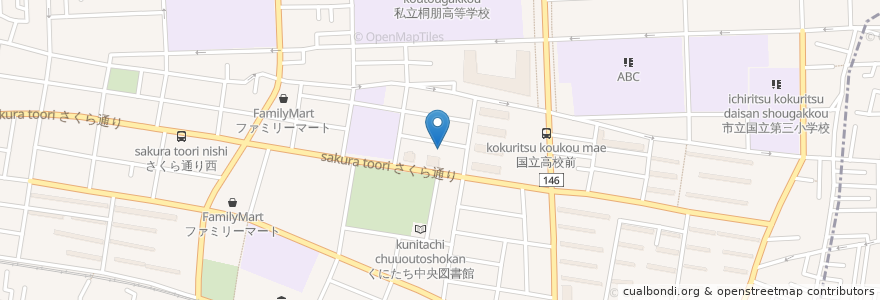 Mapa de ubicacion de 東京YMCA医療福祉専門学校 en Jepun, 東京都, 国立市.