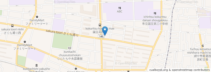 Mapa de ubicacion de ガスト en 日本, 東京都, 国立市.