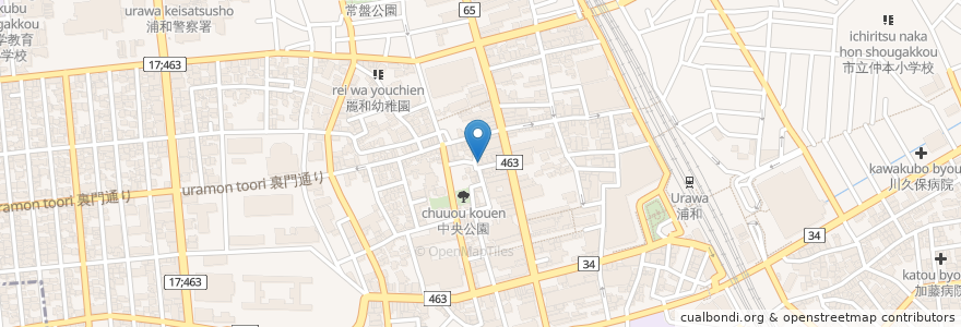 Mapa de ubicacion de SomeThing en Jepun, 埼玉県, さいたま市, 浦和区.