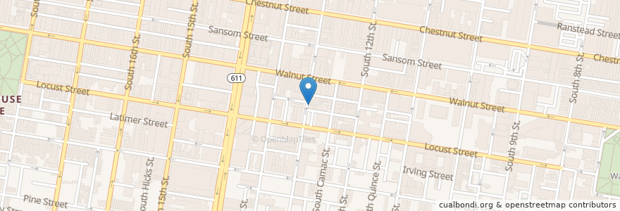 Mapa de ubicacion de 13th Street Pizza en アメリカ合衆国, ペンシルベニア州, Philadelphia County, フィラデルフィア.