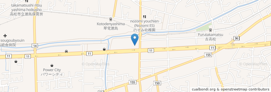 Mapa de ubicacion de マクドナルド en Japan, 香川県, 高松市.