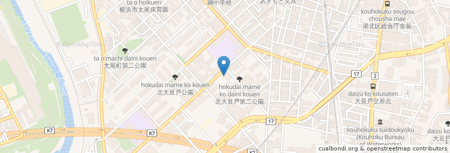 Mapa de ubicacion de ウエルシア薬局 横浜大豆戸店 en Japon, Préfecture De Kanagawa, 横浜市, 港北区.