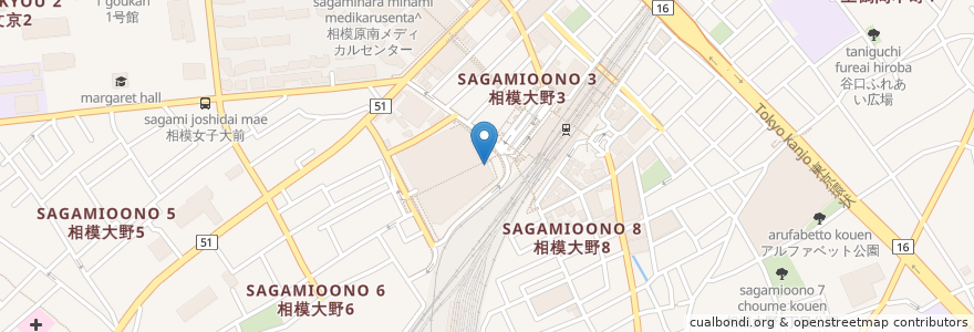 Mapa de ubicacion de みずほ銀行 en 日本, 神奈川県, 相模原市, 南区.