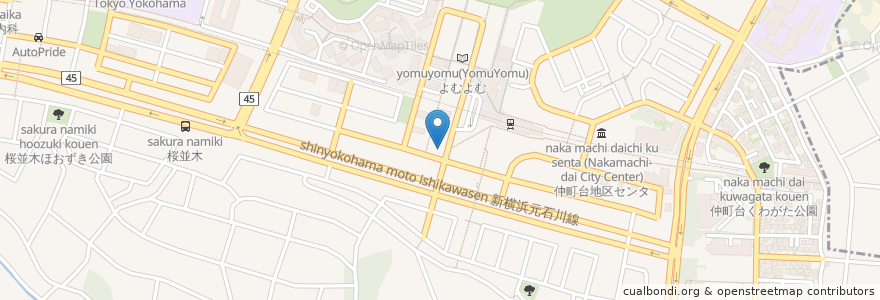 Mapa de ubicacion de ガスト en 日本, 神奈川縣, 横滨市, 都筑区.