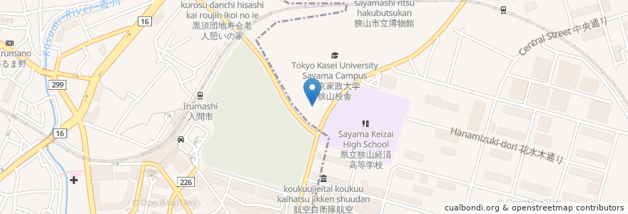 Mapa de ubicacion de 狭山保健所 en Япония, Сайтама, Ирума.