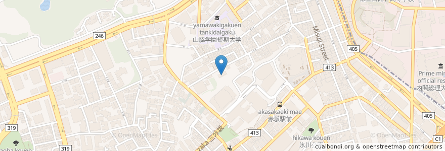Mapa de ubicacion de ローストビーフの店 鎌倉山 赤坂店 en اليابان, 東京都, 港区.