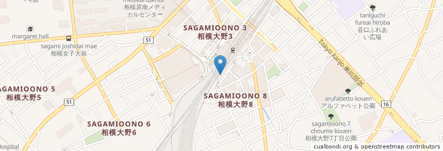 Mapa de ubicacion de 小田急相模大野第3駐輪場 en Япония, Канагава, Сагамихара, Минами.