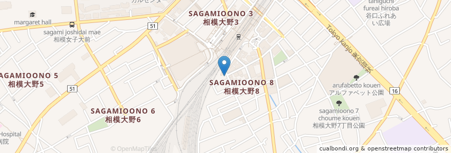 Mapa de ubicacion de タイムズ相石・パーク相模大野No5 en Japón, Prefectura De Kanagawa, 相模原市, 南区.