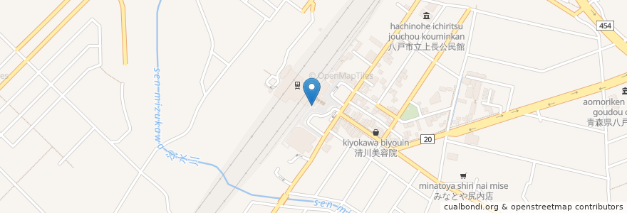 Mapa de ubicacion de かねと水産 en 日本, 青森县, 八戸市.